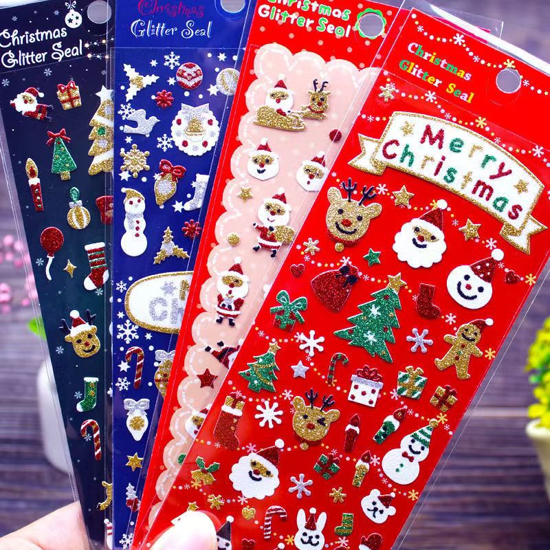 ສະຕິກເກີວັນຄຣິດສະມາດ glitter